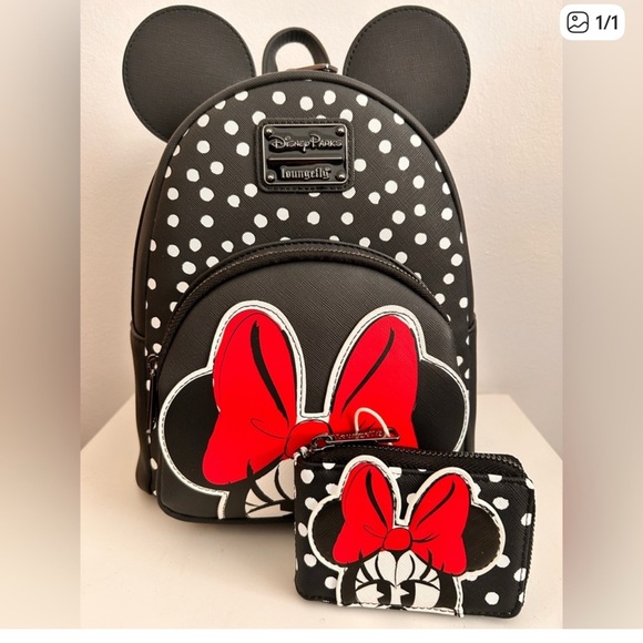 Disney | Bags | Disney Parks Minnie Mouse Polka Dot Loungefly Back Pack ...